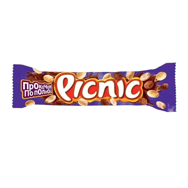 Батончик Picniс Шоколадный с Арахисом и Изюмом 38г