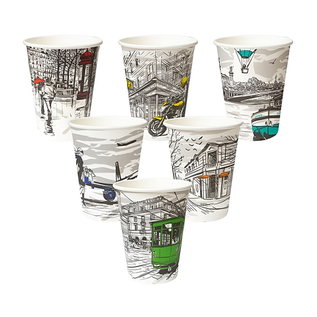 Стакан Бумажный Биг Сити Лайф 1 Слой 300-355мл 50шт/уп