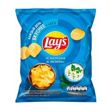 Чипсы Lays Сметана и Зелень 70г