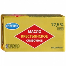 Масло сливочное Крестьянское 72,5% Экомилк 380гр