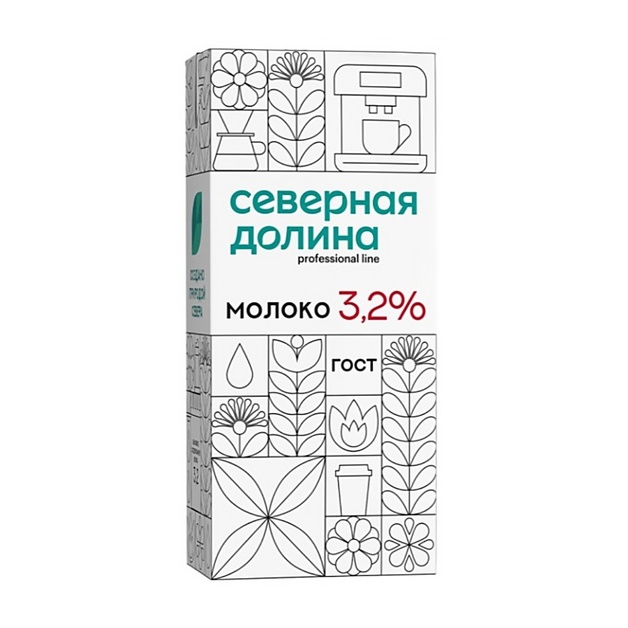 Молоко Северная Долина Ультрапастеризованное ГОСТ 3,2% 1л