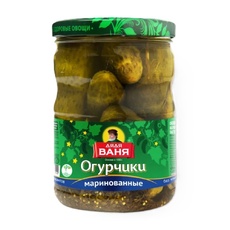 Огурчики Дядя Ваня Маринованные 950г Сухой Вес 500г Стекло