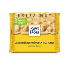 Шоколад «Ritter Sport» Белый с цельным лесным орехом и хлопьями - 100 г