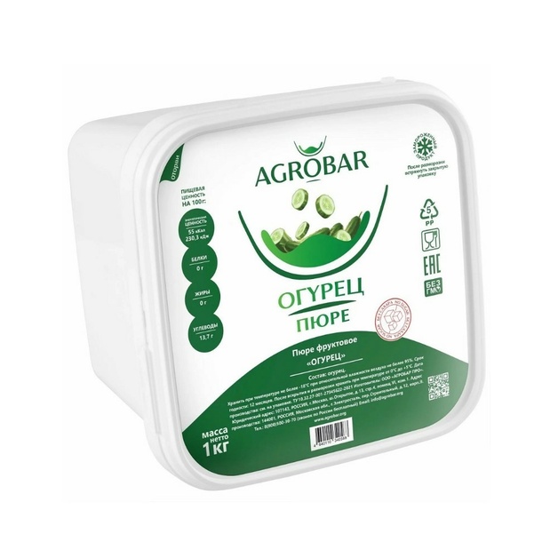 Пюре Agrobar Огурец Замороженное 1кг