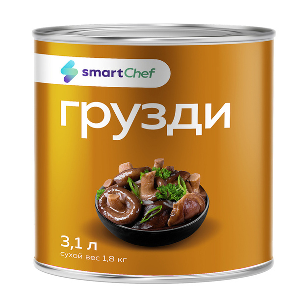Грузди Smart Chef Консервированные Xixia Songlin Guye 3,1л Сух. Вес 1,8кг