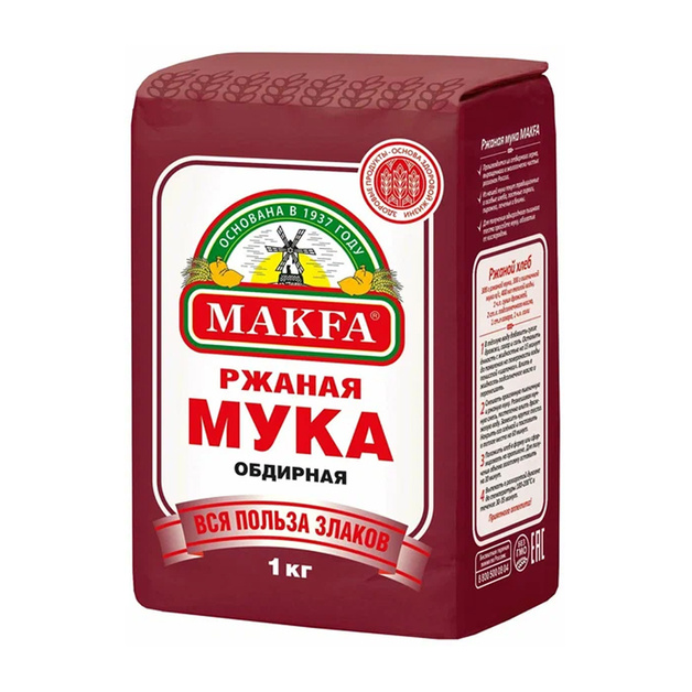 Мука Ржаная Makfa Обдирная 1кг