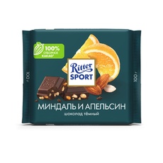 Шоколад Ritter Sport миндаль и апельсин темный 100 гр