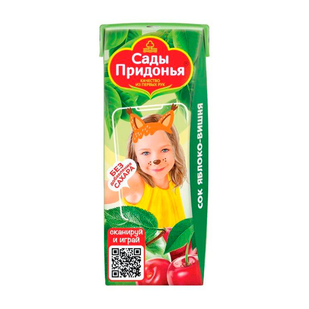 Сок Сады Придонья Яблоко Вишня 200мл