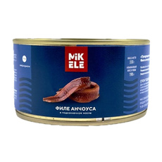 Филе Анчоуса Mikele в Подсолнечном Масле 330г Сухой Вес 198г ж/б