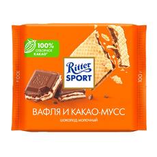 Шоколад Ritter Sport Молочный Вафля и Какао-Мусс 100г