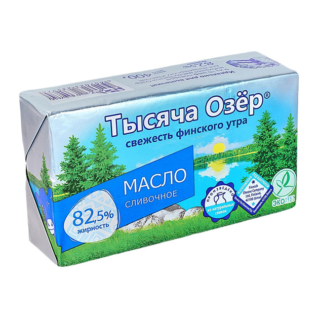Масло Сливочное Тысяча Озер 82,5% 500г