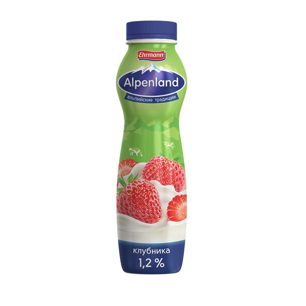Йогуртный продукт Альпенленд питьевой 1,2% клубника Эрманн 290 гр