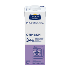 Сливки Свежее Завтра 34% 1л