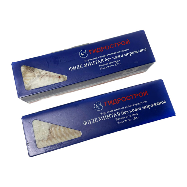 Филе Минтая Гидрострой без Кожи без Костей Замороженное 1кг 21кг