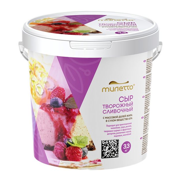 Сыр Творожный Милетто Сливочный 65% 3,3кг