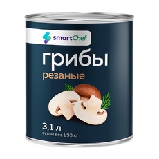 Грибы Резаные Smart Chef Вешенки Шампиньоны 3,1л Сух. Вес 1,93кг
