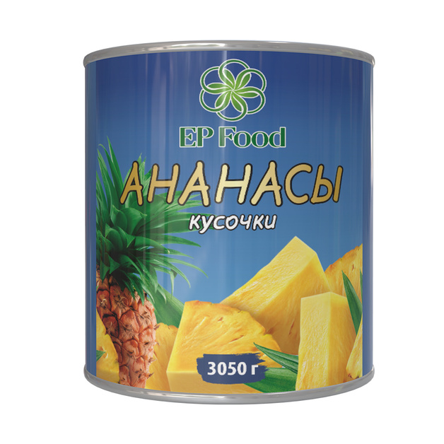 Ананасы Кусочки в Сиропе Вьетнам 3,1 л (сух вес 1700 гр)