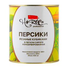 Персики кубики в сиропе «HoReCa» (сух. вес 1,8 кг) - 3,1 л