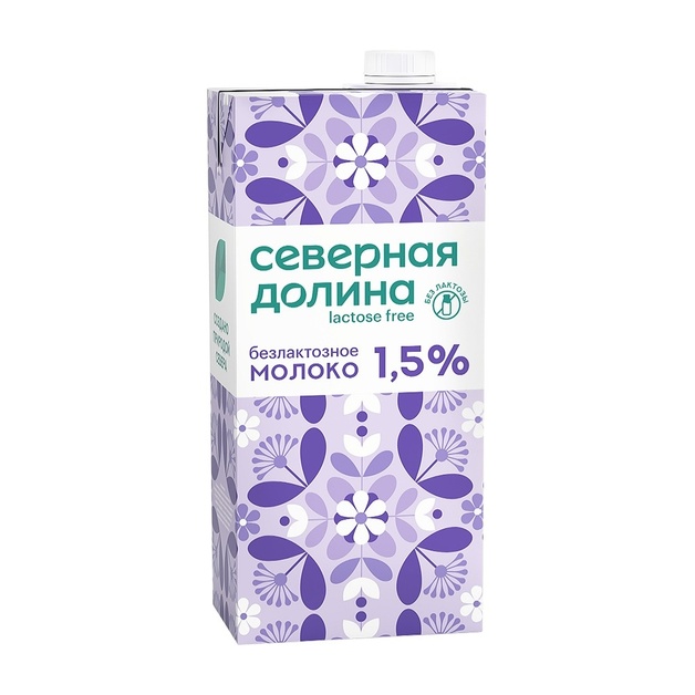 Молоко Северная Долина Безлактозное 1,5% 950мл