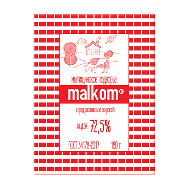 Спред Растительно-Жировой Malkom 72,5% 180г