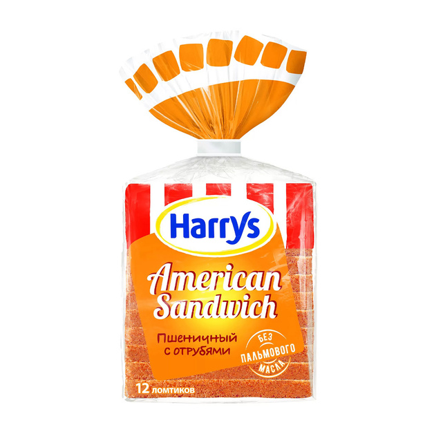 Хлеб Сандвичный Harrys American Sandwich с Отрубями 515г