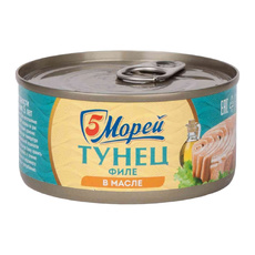 Тунец 5 Морей Филе в Масле 185г