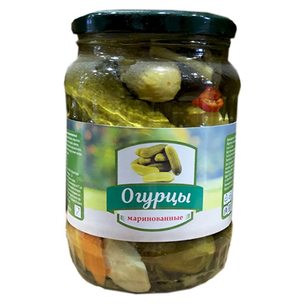 Огурцы маринованные 6-9 см стеклянная банка (сухой вес 360 гр) 720 мл