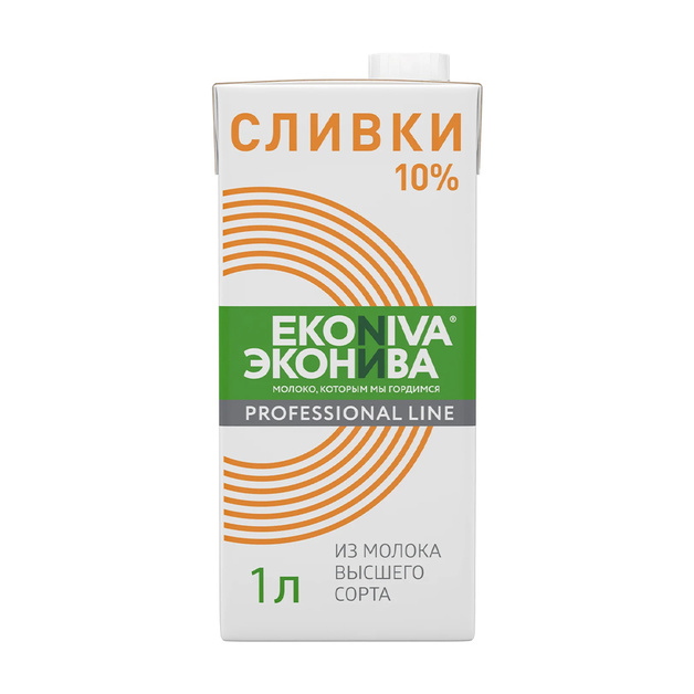 Сливки Эконива Professional Ультрапастеризованные 10% 1л