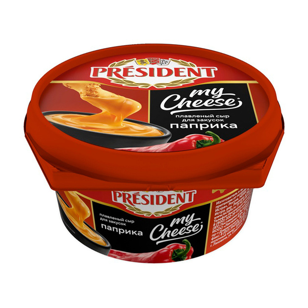 Сыр Плавленый President My Cheese Паприка 53% 125г
