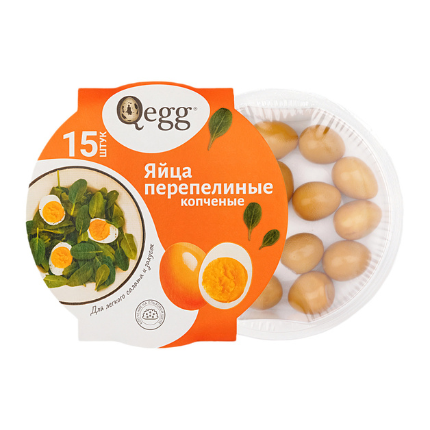 Яйцо Перепелиное Qegg Копченое 15шт