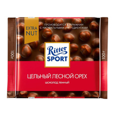 Шоколад Темный с цельным лесным орехом «Ritter Sport» - 100 г