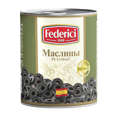 Маслины Federici Резаные 3кг Сухой Вес 1,56кг ж/б