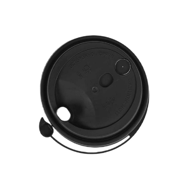 Крышка с Питейником Черная D 90мм 50шт