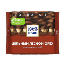 Шоколад Ritter Sport Молочный Цельный Лесной Орех 100г
