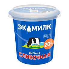 Сметана Экомилк Сливочная 20% 300г