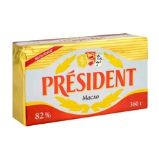 Масло Кислосливочное President Несоленое 82% 360г