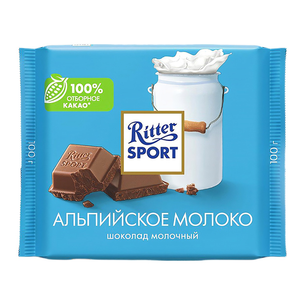 Шоколад Ritter Sport Молочный Альпийское Молоко 100г