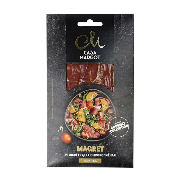 Грудка Утиная Casa Margot Magret Сырокопченая Нарезка 75г