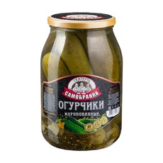 Огурчики Скатерть-Самобранка Маринованные 1,5л Сухой Вес 750г Стекло