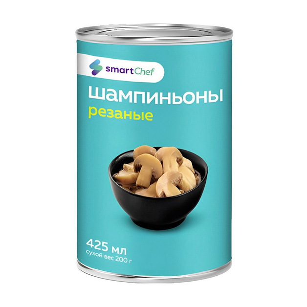 Шампиньоны Резаные Smart Chef Xixia Songlin Guye 425мл Сухой Вес 200г