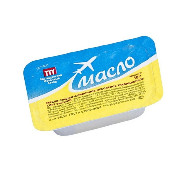 Масло сладко-сливочное несоленое Традиционное «Самолет» 82,5% 275 х 10 гр
