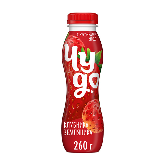Йогурт Питьевой Чудо Клубника Земляника 1,9% 260г