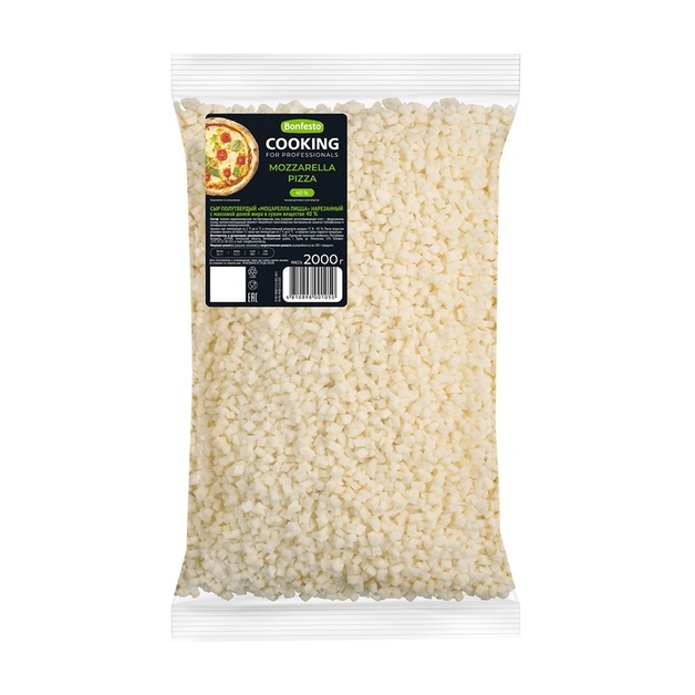 Сыр Bonfesto Cooking Моцарелла Пицца Нарезанный 40% 2кг
