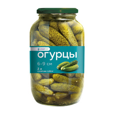 Огурцы Smart Chef Маринованные 6-9см Индия 2л Сухой Вес 1,02кг