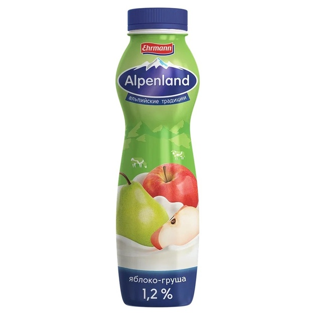 Йогурт Питьевой Alpenland Яблоко Груша 1,2% 290г