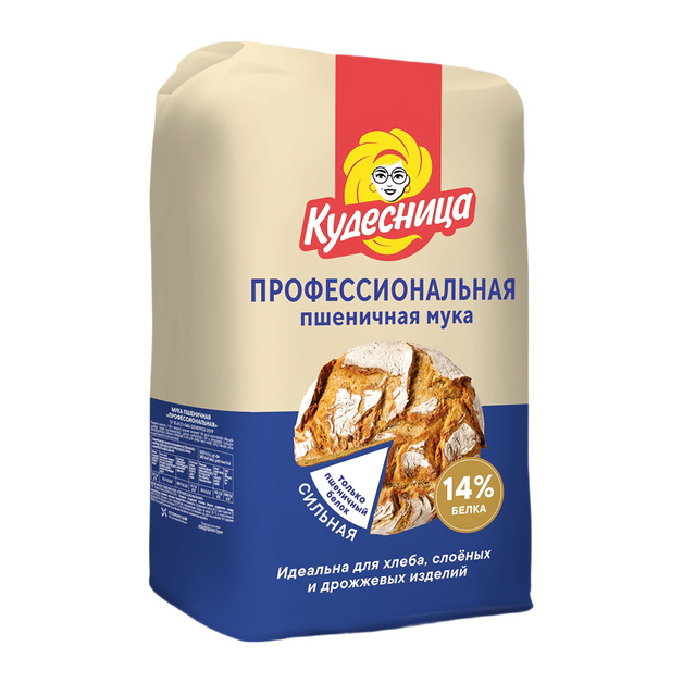 Мука Пшеничная Кудесница Профессиональная 1,9кг