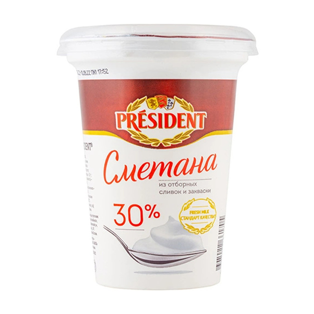 Сметана President 30% 350г