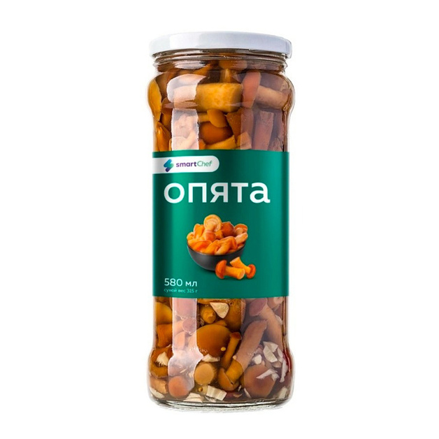 Опята Smart Chef Маринованные 580мл Сух. Вес 315г Стекло