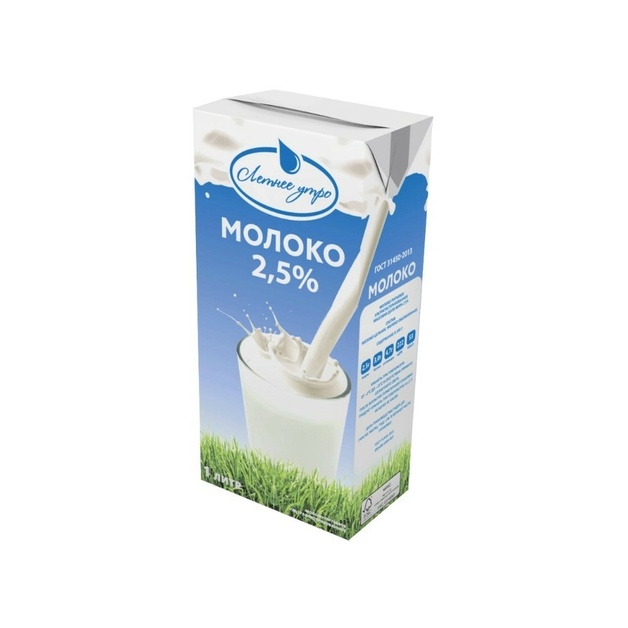 Молоко Летнее Утро Ультрапастеризованное ТУ 2,5% 1л