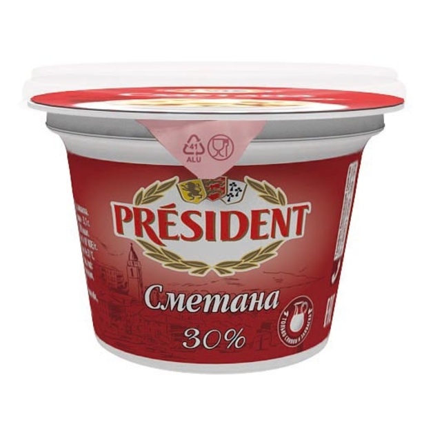 Сметана 30% «Президент» - 180 г